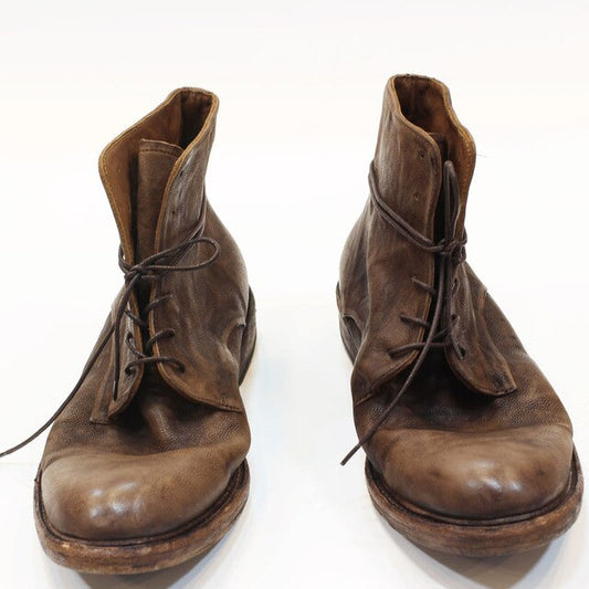 High End Handmade classic vintage Luxury Genuine Leather Sole Goodyear Boots ITALY Cow Leather Lace Up Motorcycles desert Boots - LiveTrendsX