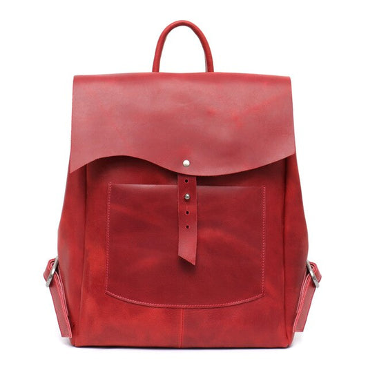 Women Italian Leather Backpack Vintage Retro Style Flap Buckle Large Shoulder Bags School Life Travel Holiday Knapsacks - LiveTrendsX