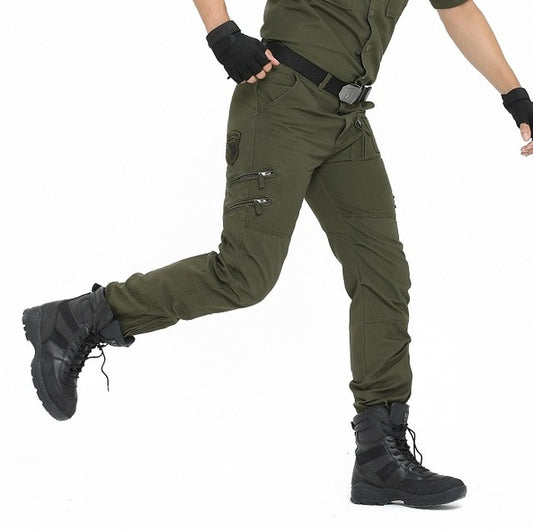 Tactical Pants Army Male Camo Jogger Plus Size Cotton Trousers Many Pocket Zip Military Style Camouflage Black Men's Cargo Pants - LiveTrendsX
