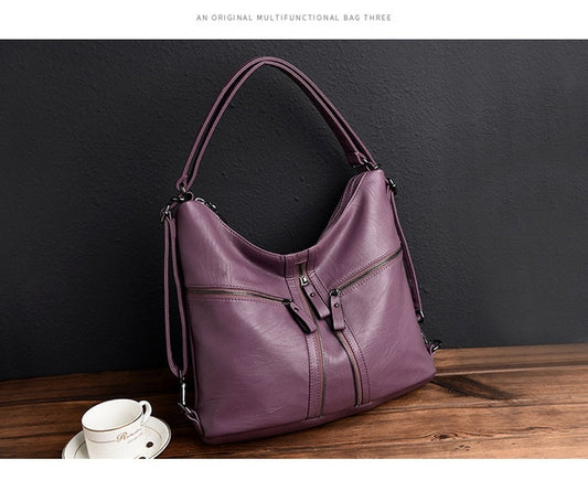 3 In 1 Multifunctional Backpack Women Soft Leather Backpack Female Travel Shoulder Bag Convertable Hand Bags Sac A Dos Femme - LiveTrendsX