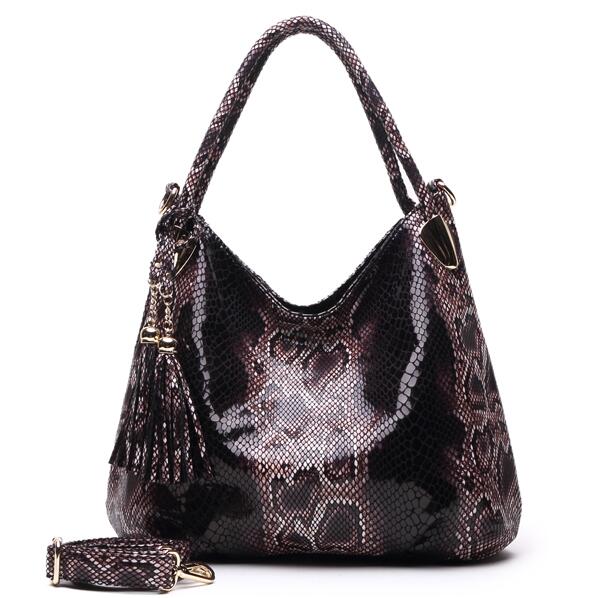 BIG SALE*Individual Fashion Snake Designer Big Capacity Lady Bags New Tassel Embossed PU Leather Cross Body Handbags Women - LiveTrendsX
