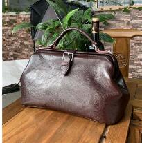 Tree cream retro handbags Hand-brushed leather female models shoulder slung portable doctor bag - LiveTrendsX