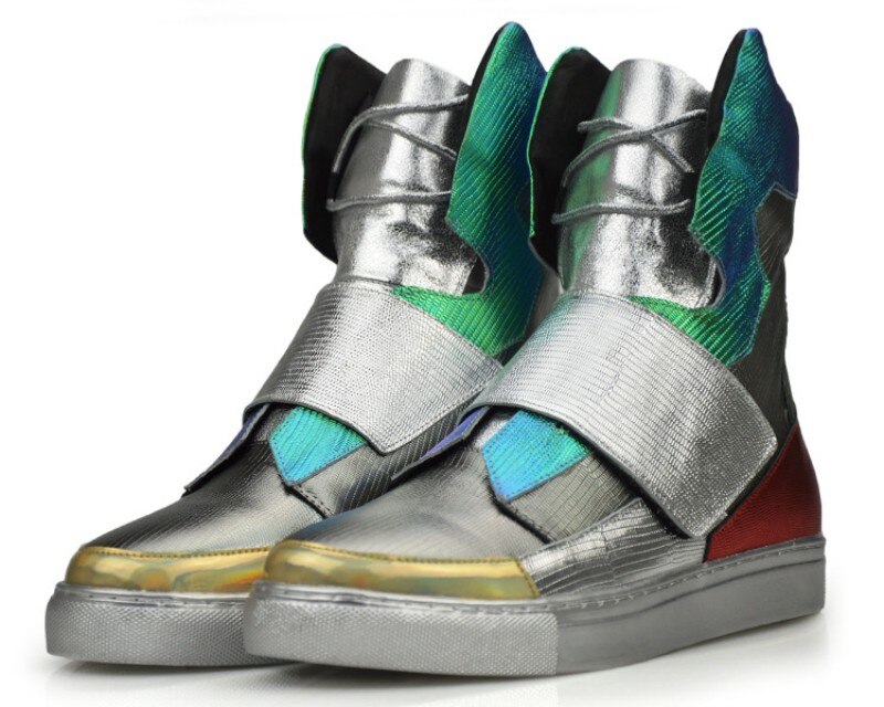 Men Shoes High-TOP Ankle Boots Mixed Colors Shoes