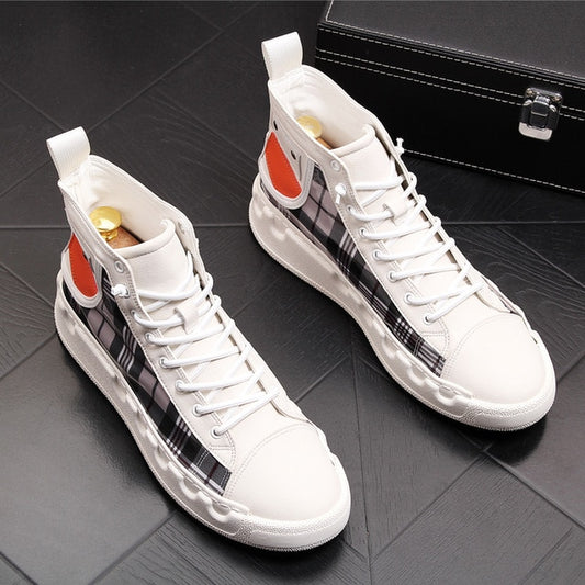 Men Casual Ankle Boots Spring Autumn High Top Men's Vulcanize Comfortable Sneakers Walking Leisure Shoes - LiveTrendsX