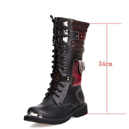 Fashion High Boots Men High-top High Boots British Style Thick-soled Leather Military Boots Oxfords Large Size 37-45 - LiveTrendsX