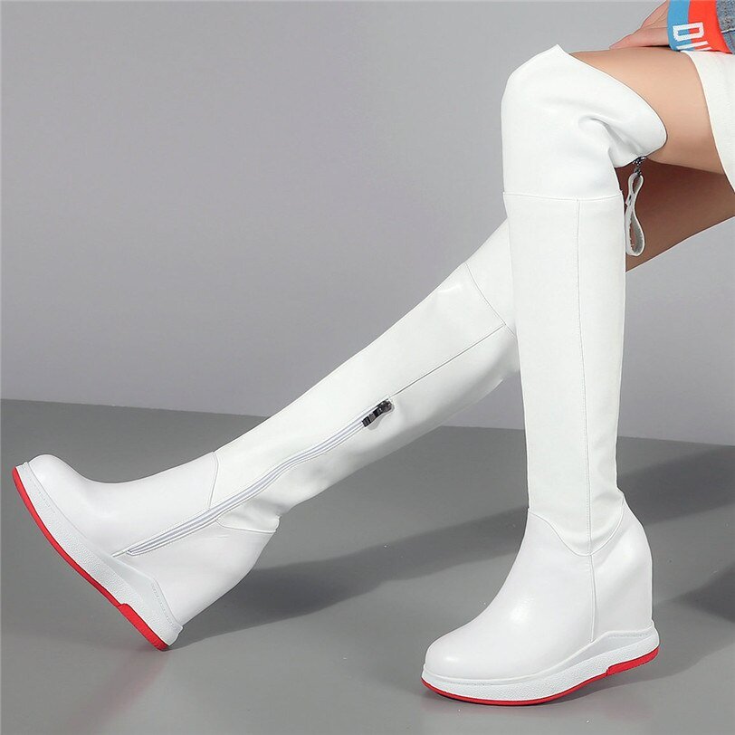 Punk Long Trainers Women Cow Leather Knee High Boots - LiveTrendsX