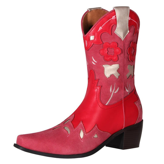 Retro Vintage Red fashion Shoes Square Heel Big Size Women Shoes - LiveTrendsX