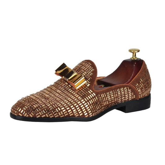 Rhinestones Mens slip on shoes Flats Moccasin Casual loafers - LiveTrendsX