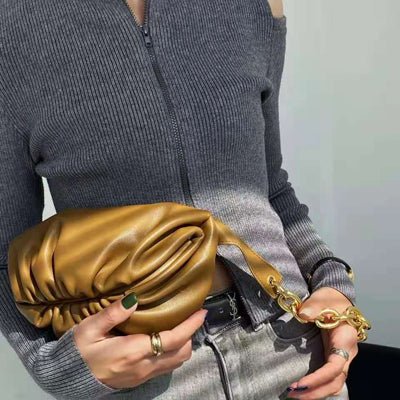 Small chest packs chains crossbody bags cow leather - LiveTrendsX