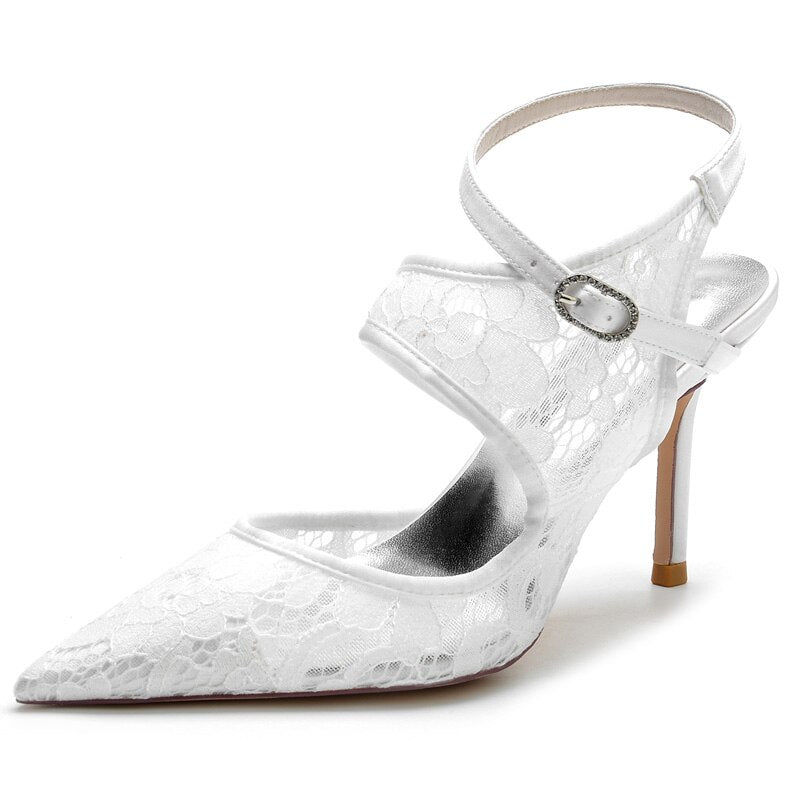 Stiletto Slingback Bridal Wedding Party Prom Shoes - LiveTrendsX