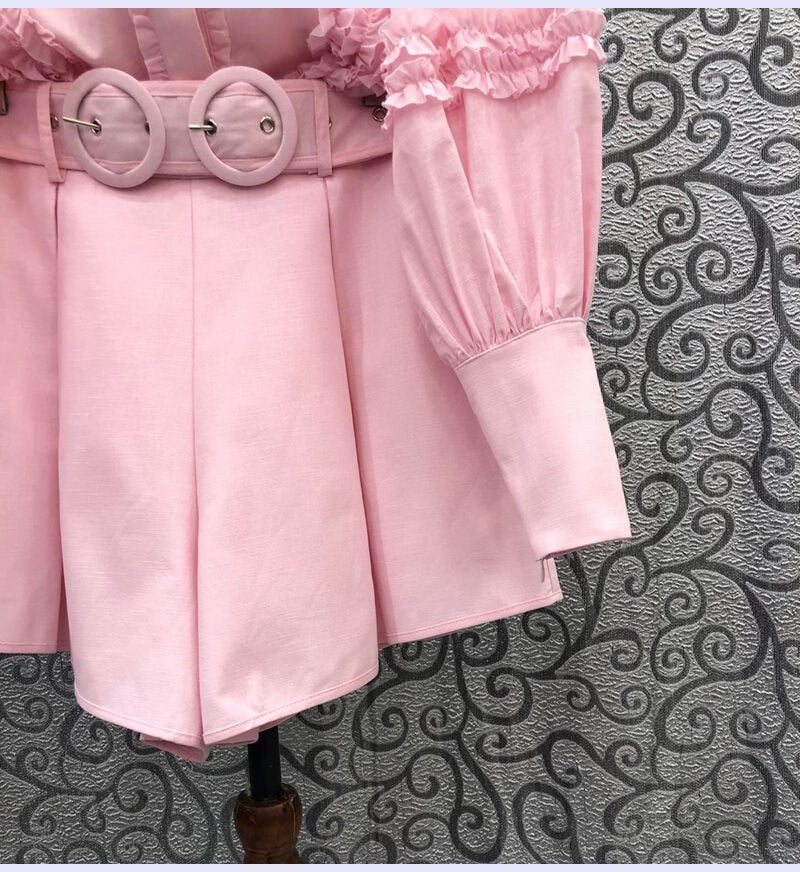 Summer 2 Piece Set Ladies Ruffle Long Sleeve Shirts - LiveTrendsX