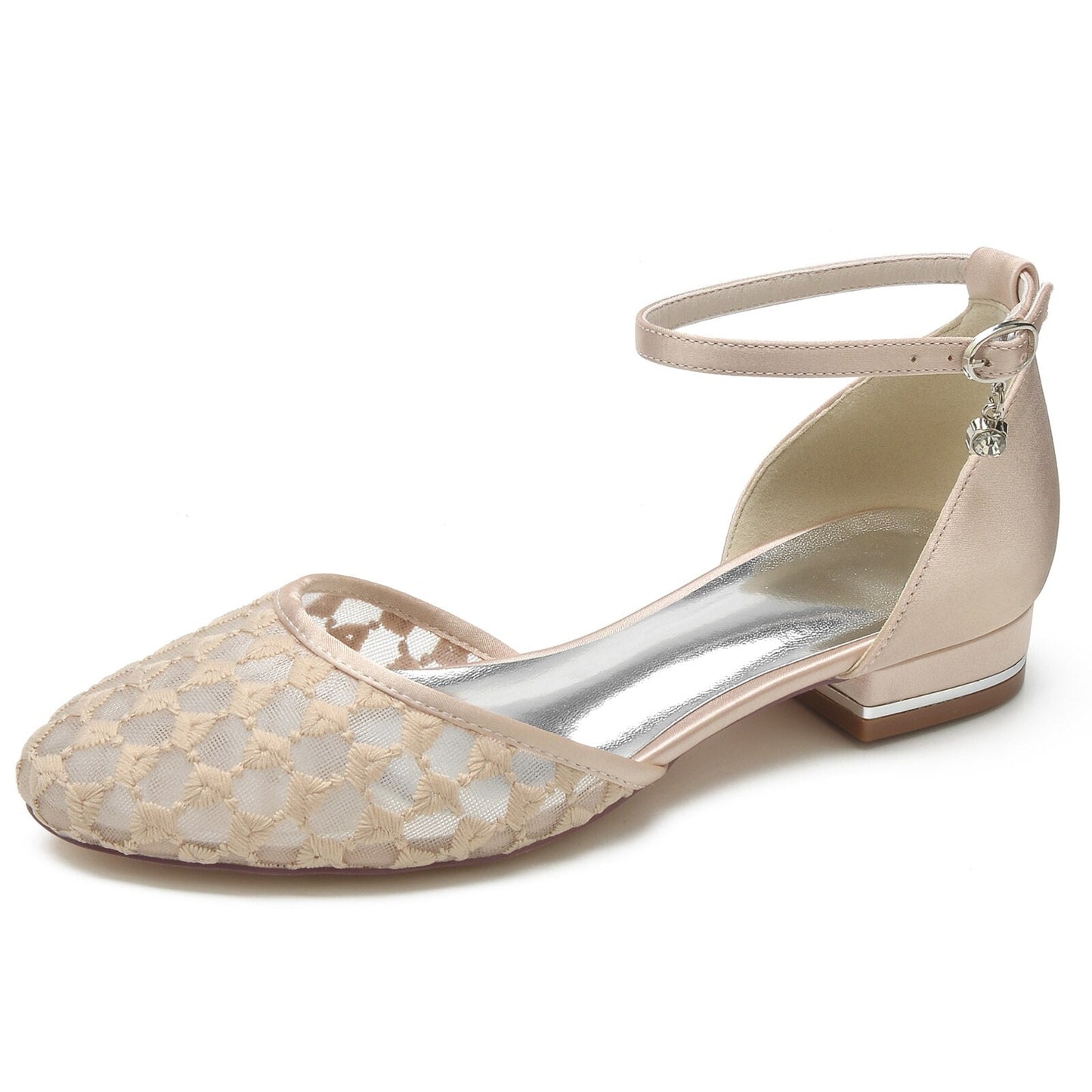 Sweet Lady Rounded Toe Lace Satin Dress Flats - LiveTrendsX