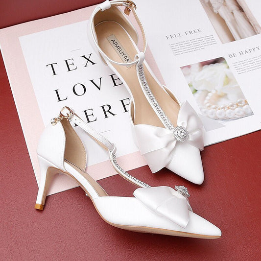 T - shaped wristband bridal wedding shoes - LiveTrendsX