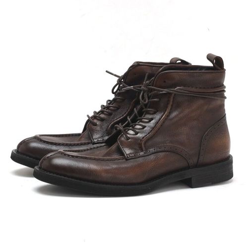 Trendy Simple Men's Martin Boots Casual High Top Leather Shoes - LiveTrendsX