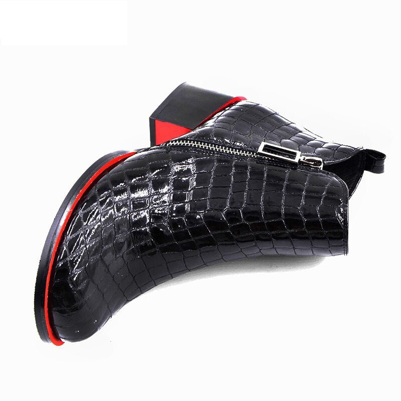 Woman Winter Warm Wool Snow Square heel Boots - LiveTrendsX