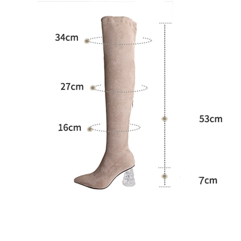 Woman Zipper Bubble Crystal Heel Pointed Toe Shoes - LiveTrendsX