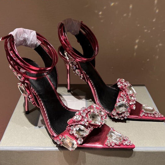 Women Crystal Party Sandals Design Rhinestone High Heels Wedding Shoes - LiveTrendsX