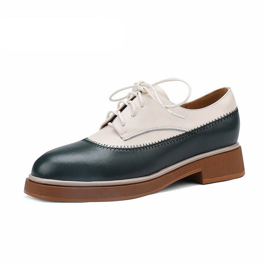 Women Genuine Leather Oxfords Shoes - LiveTrendsX