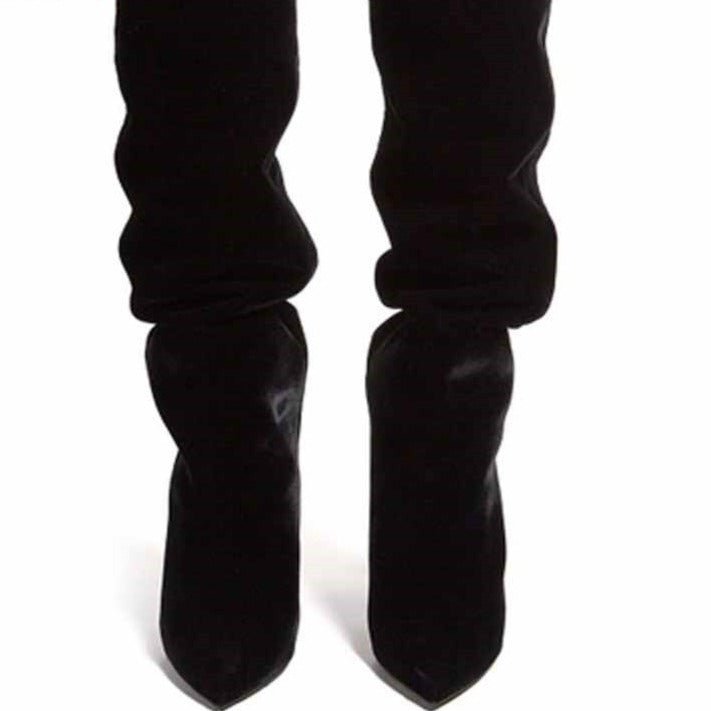 Women Long Knight Boots Pointed Toe Spike Heels Party Shoes - LiveTrendsX