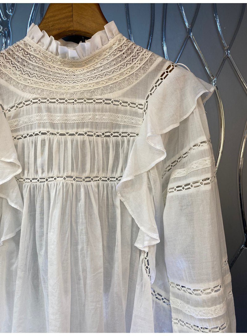 Women Ruffle Floral Long Sleeve Casual Top - LiveTrendsX