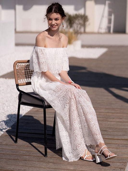 Women's tube top one - shoulder white light dress tutu skirt - LiveTrendsX