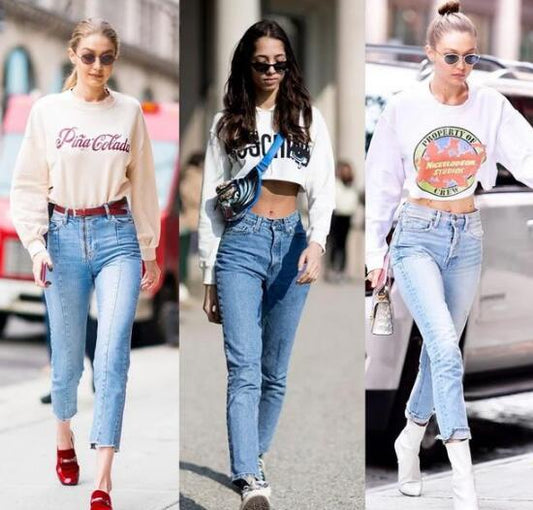 Autumn nine-point straight jeans with what top - LiveTrendsX