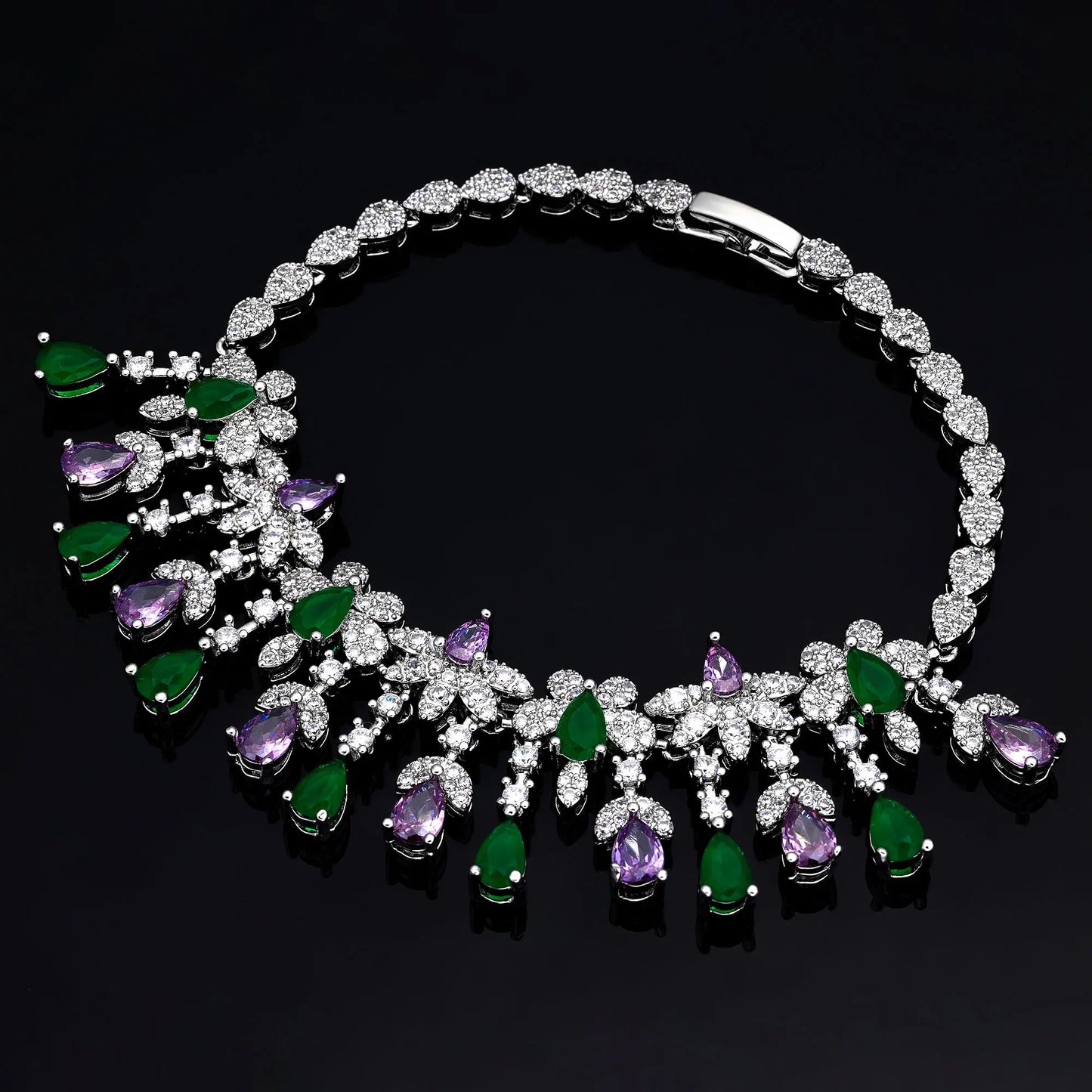 UAE Dubai Bridal Jewelry Set Women Wedding Party Nigerian African Necklace Earrings Set