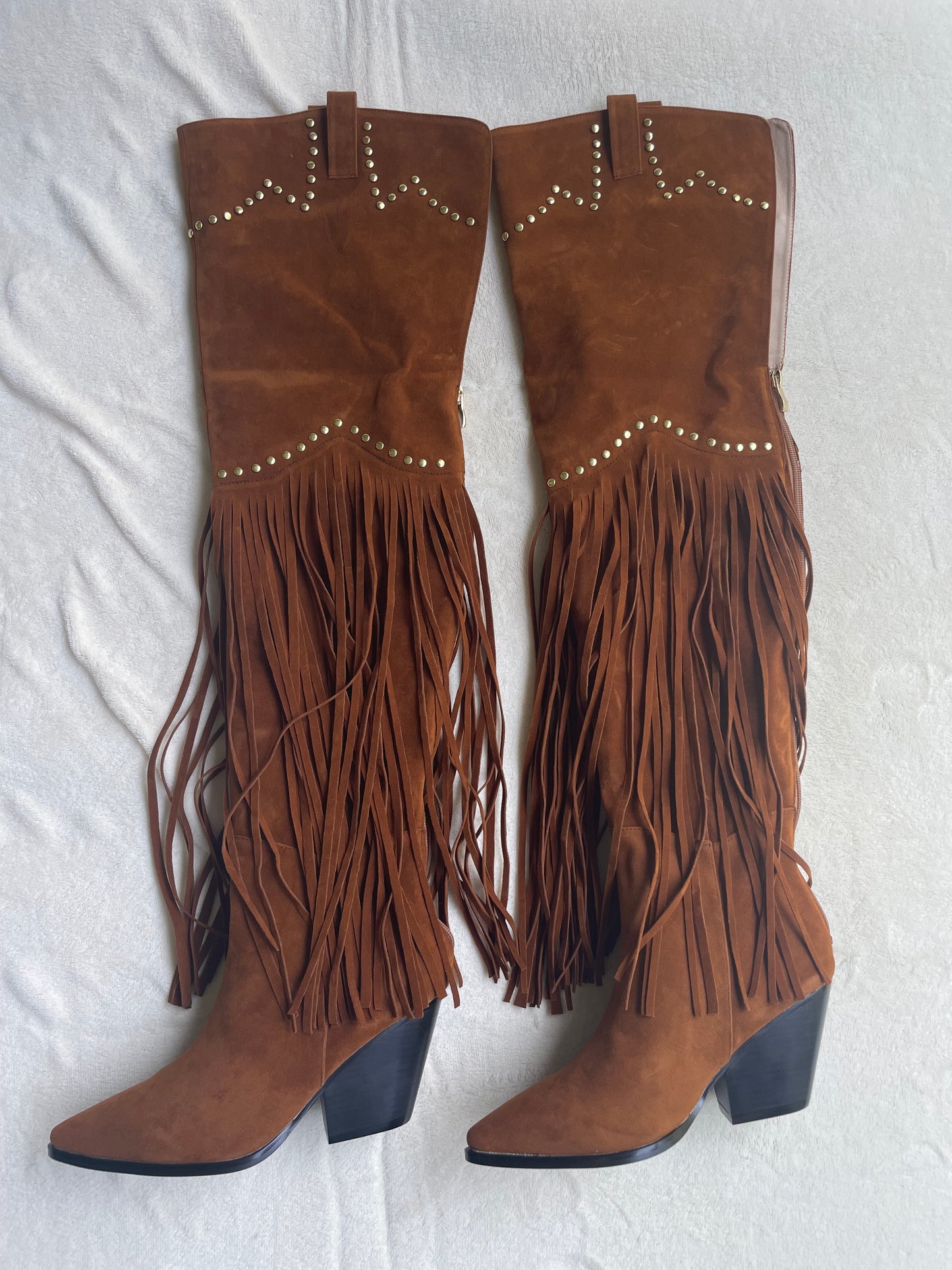 Cowboy boots Chunky Heels Over knee Thigh High Boots