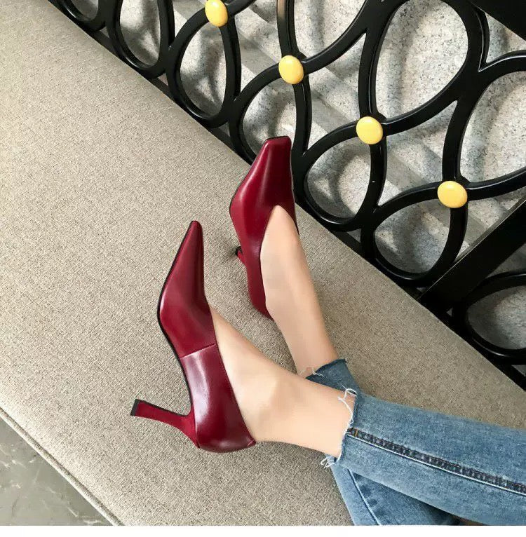High heels lady pumps wedding shoes square toe
