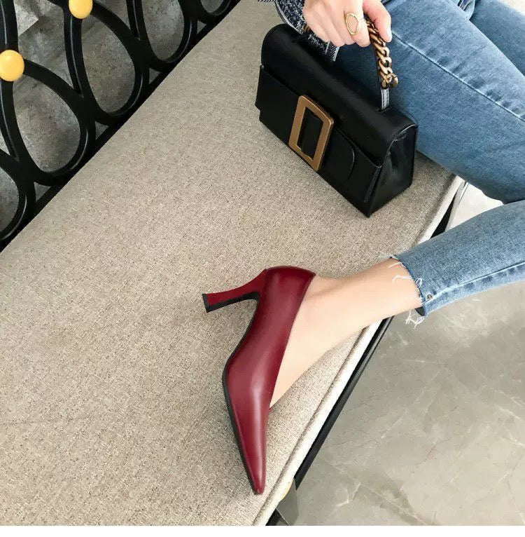 High heels lady pumps wedding shoes square toe