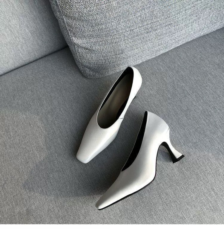 High heels lady pumps wedding shoes square toe