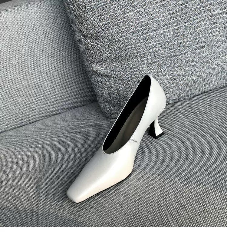 High heels lady pumps wedding shoes square toe