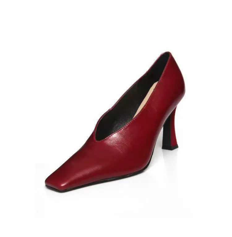 High heels lady pumps wedding shoes square toe