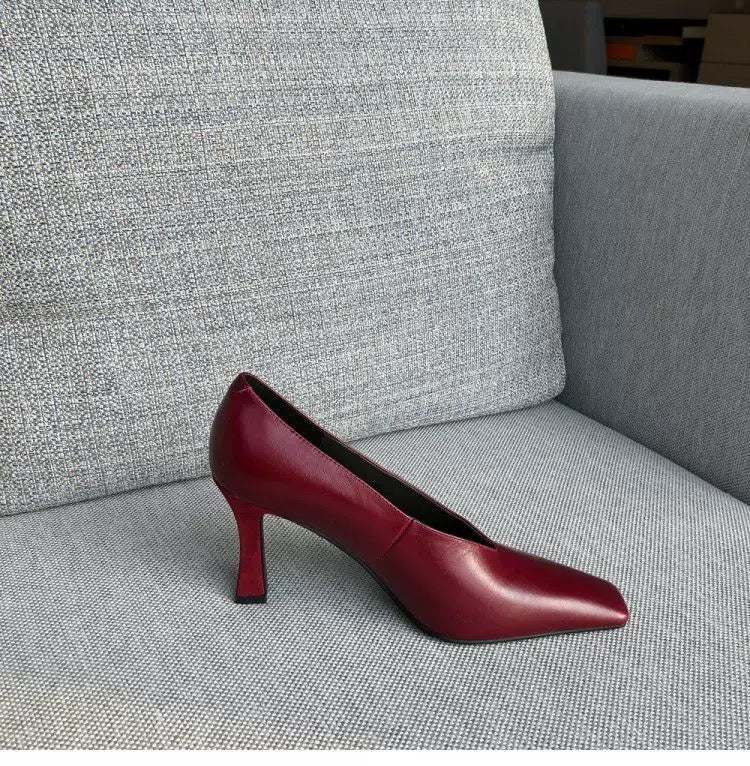 High heels lady pumps wedding shoes square toe