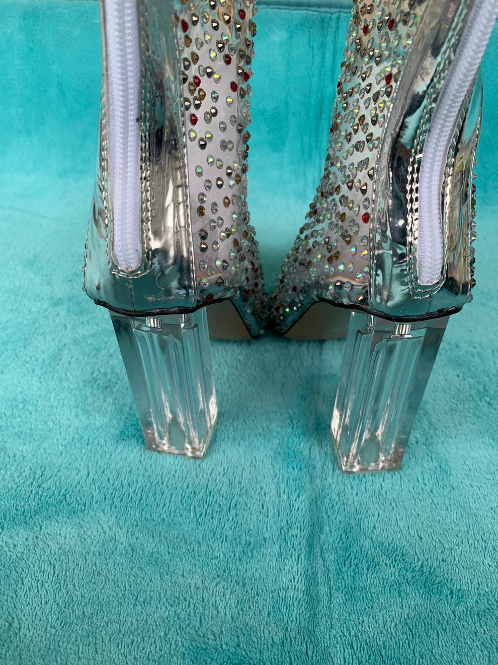 Luxury Clear Colorful Rhinestone Studded Thigh High Boots – LiveTrendsX