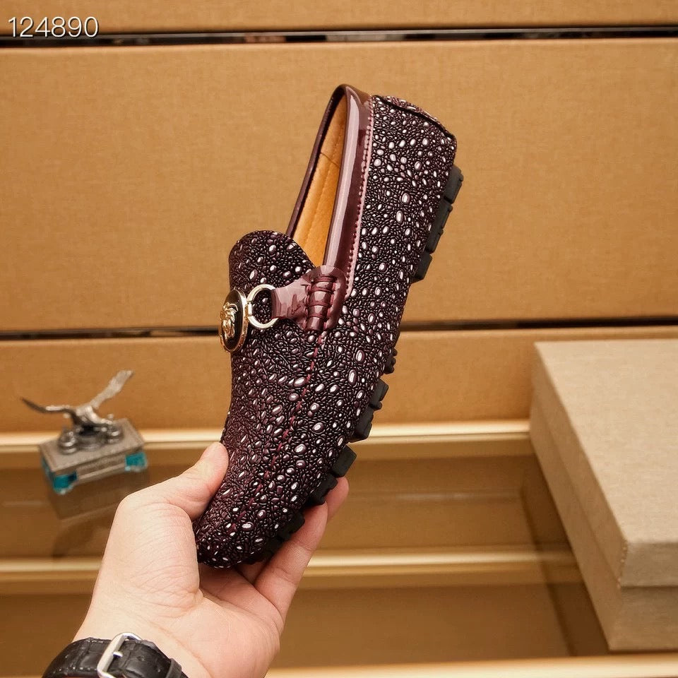 メンズドレスシューズ ライオンヘッド 本革 オックスフォード