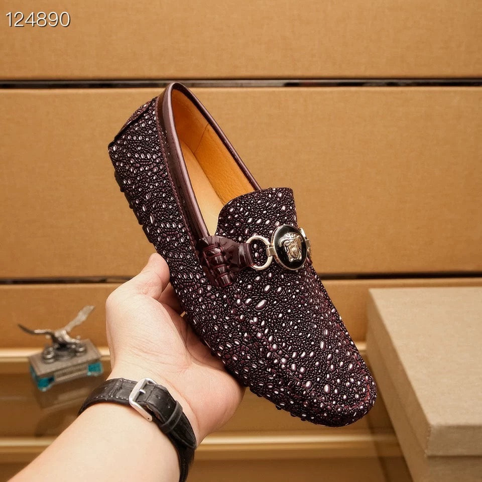 メンズドレスシューズ ライオンヘッド 本革 オックスフォード