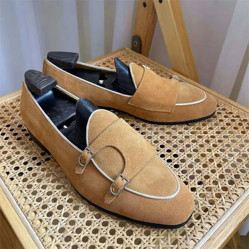 Handmade Men's Monk Strap Loafers