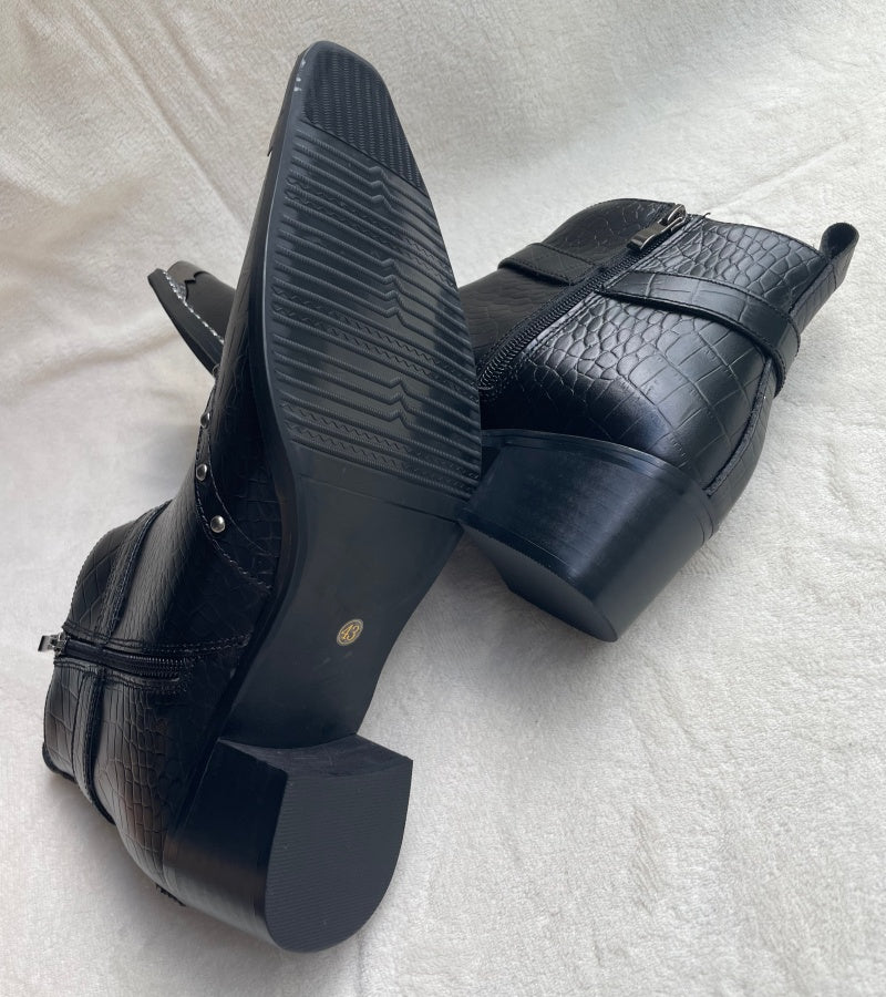 メンズ アンクルブーツ パンク 本革 モーターサイクルブーツ プラスサイズ