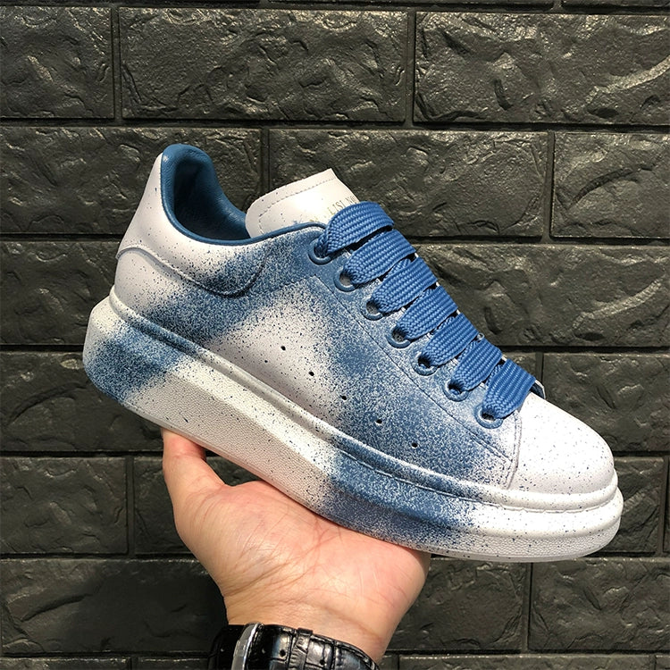 Unisex Graffiti Platform Sneakers – White with Red & More Color