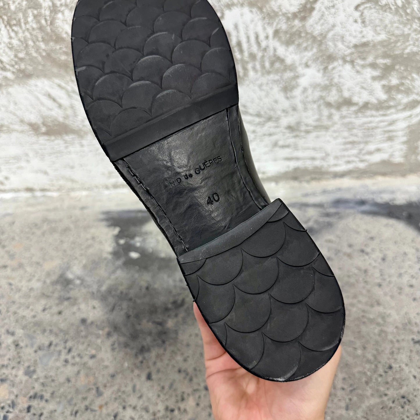 Round toe dark avant-garde style leading layer horsehide special washed and aged handmade derby leather shoes
