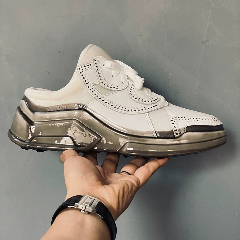 Epoxy shoes sports slippers sol bag head drag lazy cowhide casual comfortable white shoes