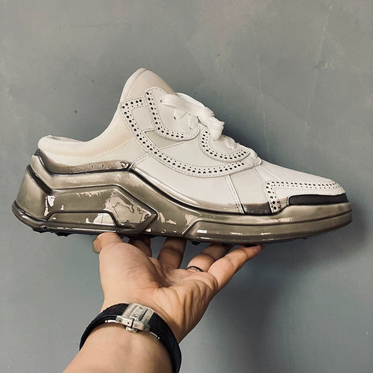 Epoxy shoes sports slippers sol bag head drag lazy cowhide casual comfortable white shoes