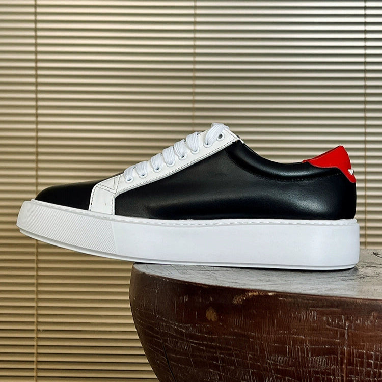 Yellow casual shoes platform fashion red white black cowhide trend board shoes street men's shoes