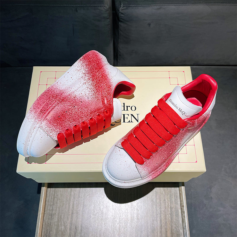 Unisex Graffiti Platform Sneakers – White with Red & More Color