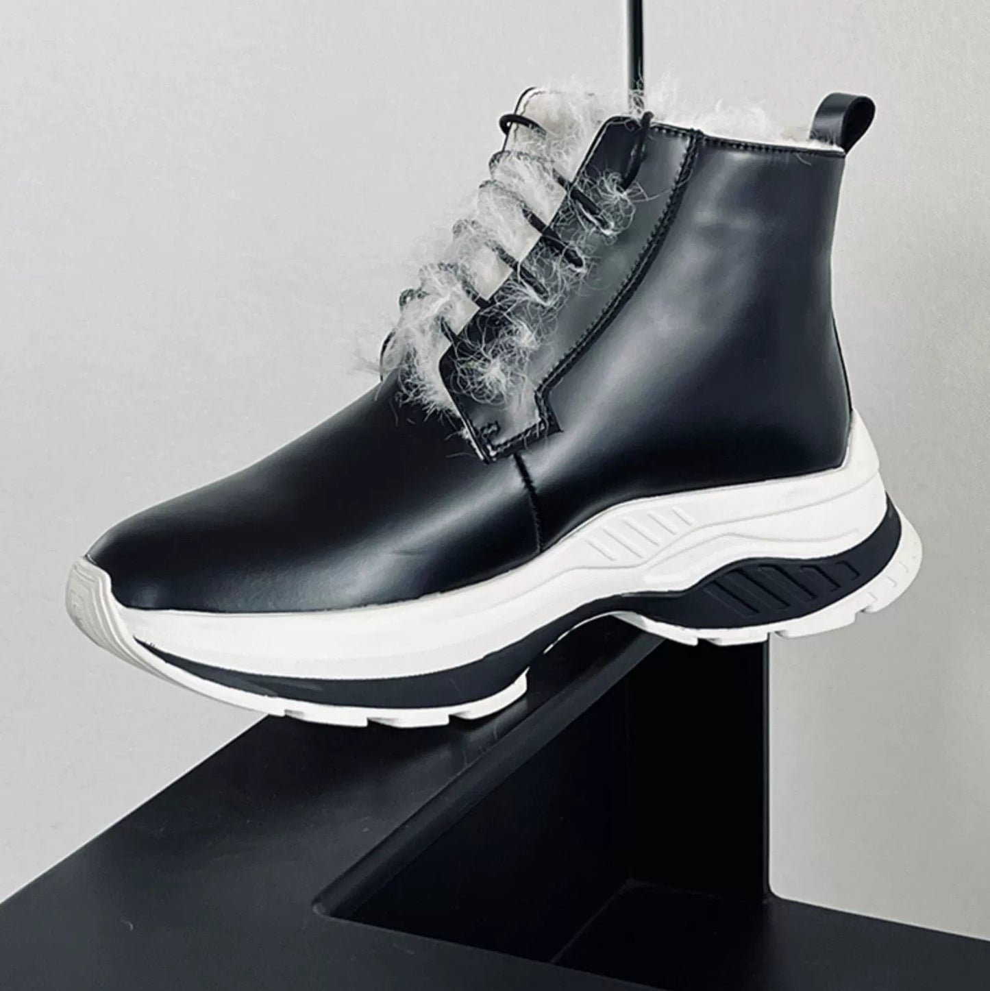 Winter cotton boots lamb wool inner wool boots fashion heightening thick-soled warm snow boots