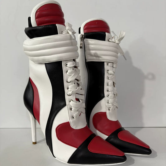 lace-up short boots stiletto high-heeled fashion sports wind locomotive niche