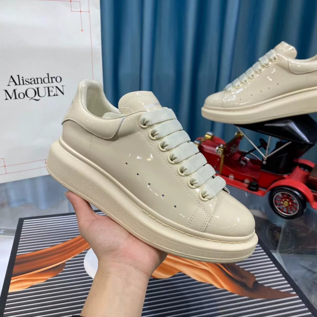 Unisex Patent Leather Platform Sneakers – Mint Green&More Colors