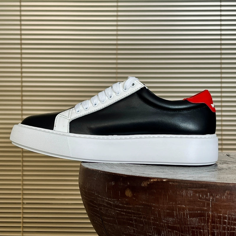 Yellow casual shoes platform fashion red white black cowhide trend board shoes street men's shoes