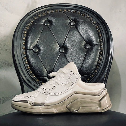 Epoxy shoes sports slippers sol bag head drag lazy cowhide casual comfortable white shoes